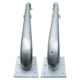 Galvanized steel loading dock wheel guides set