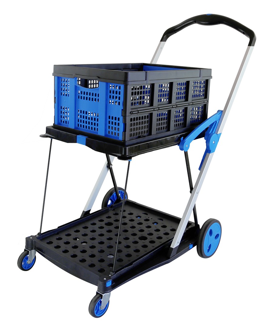 Folding trolley with 2 platforms