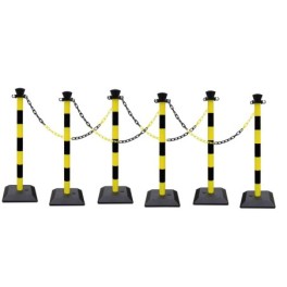 Kit 6 poteaux abs avec 10 m de chaine - base lestée