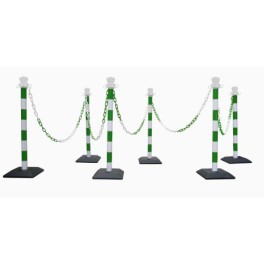 Kit 6 poteaux abs avec 10 m de chaine - base lestée