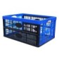 Foldable perforated crate, available in sizes ranging from 30 liters to 60 liters