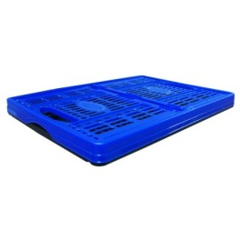 Foldable perforated crate, available in sizes ranging from 30 liters to 60 liters