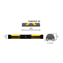 Black/Yellow rubber parking stop