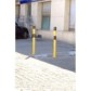 Steel safety bollard with rounded edges