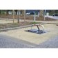 High-resistance parking bollard with rubber embedment structure