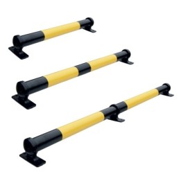 Black/Yellow steel and cast iron parking stop