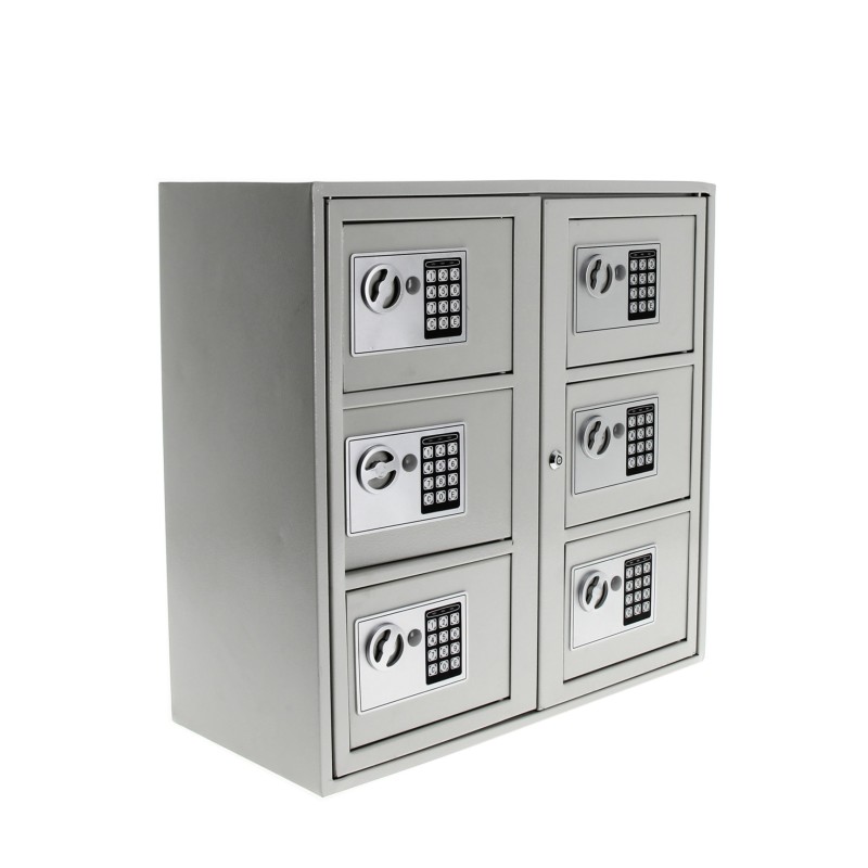 Locker for phones and personal belongings - 6 compartments
