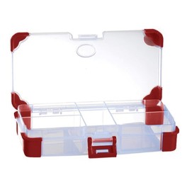 Compartment box with rubber corners
