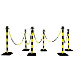 Kit of 6 poteaux abs en kit avec 10 m de chaine - base vide
