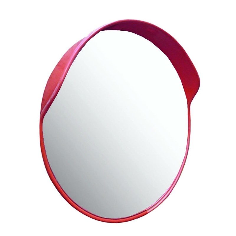 Convex safety mirror with visor