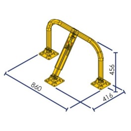 High-resistance parking bollard with cast iron feet