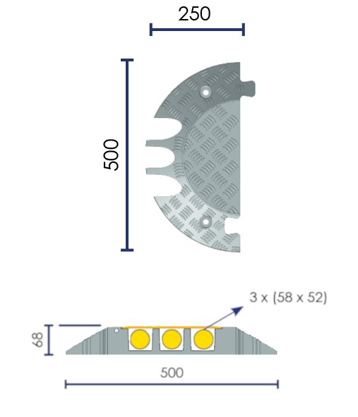 End cap for cable protector with lid