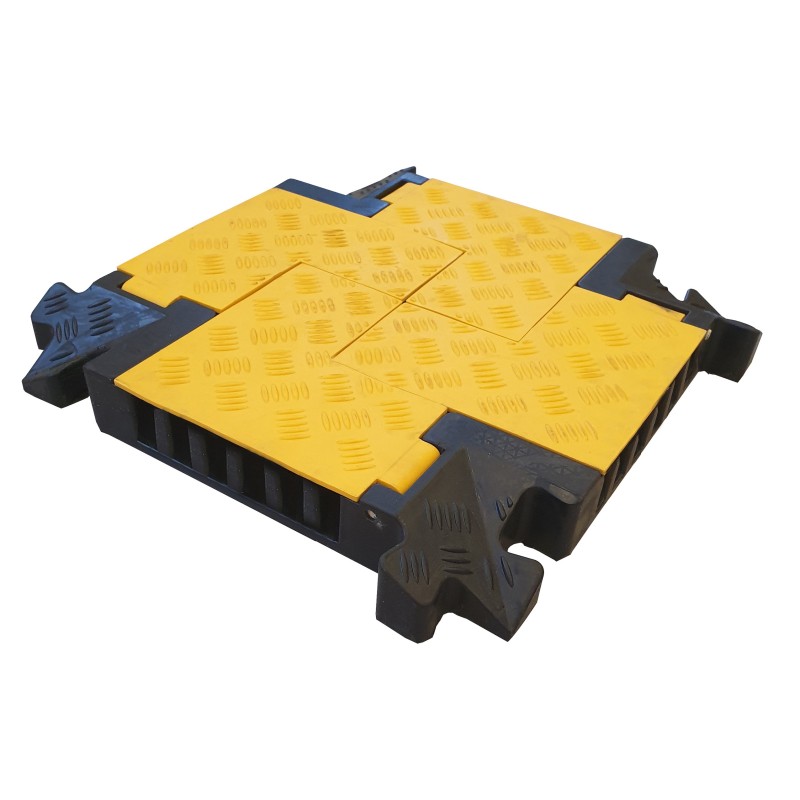 4-Way intersection for cable protector with lid