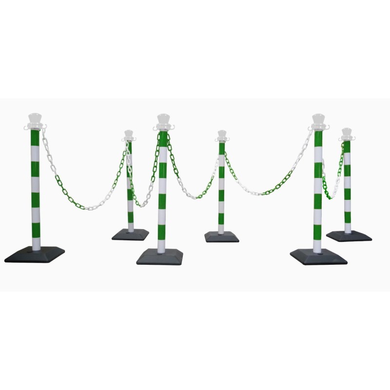 Kit 6 poteaux abs avec 10 m de chaine - base lestée
