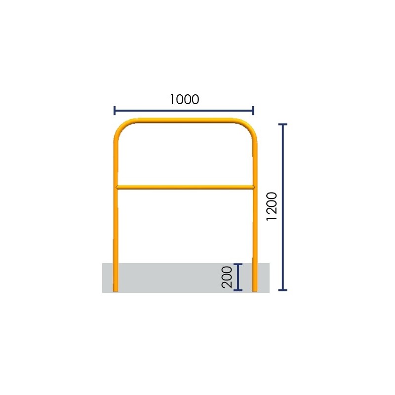 Steel safety barrier to embed ø 60