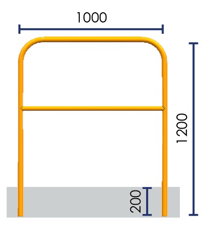Steel safety barrier to embed ø 60