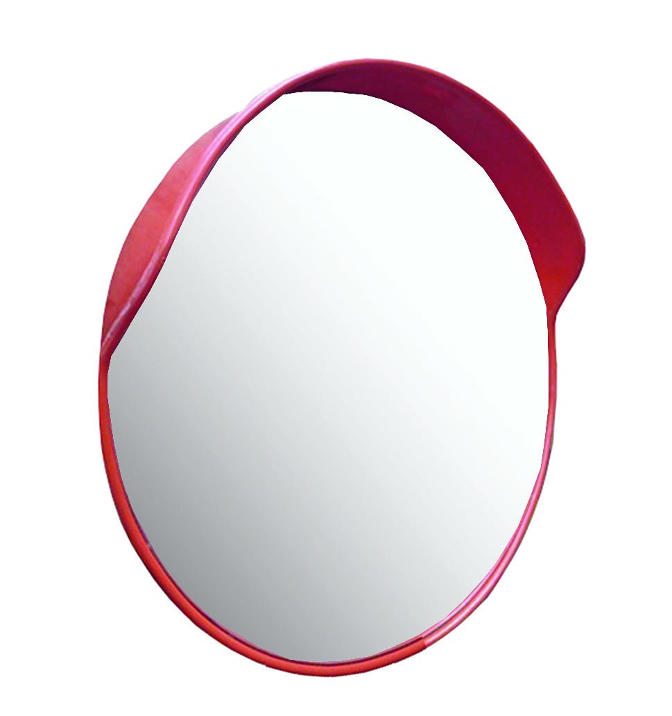 Convex safety mirror with visor