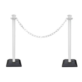 Kit 2 poteaux abs avec 2m de chaine - base vide