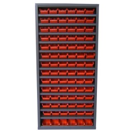 Storage cabinet with bins and no doors