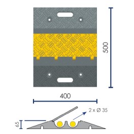 50 CM CABLE PROTECTOR WITH 2 OR 4 CHANNEL COVER