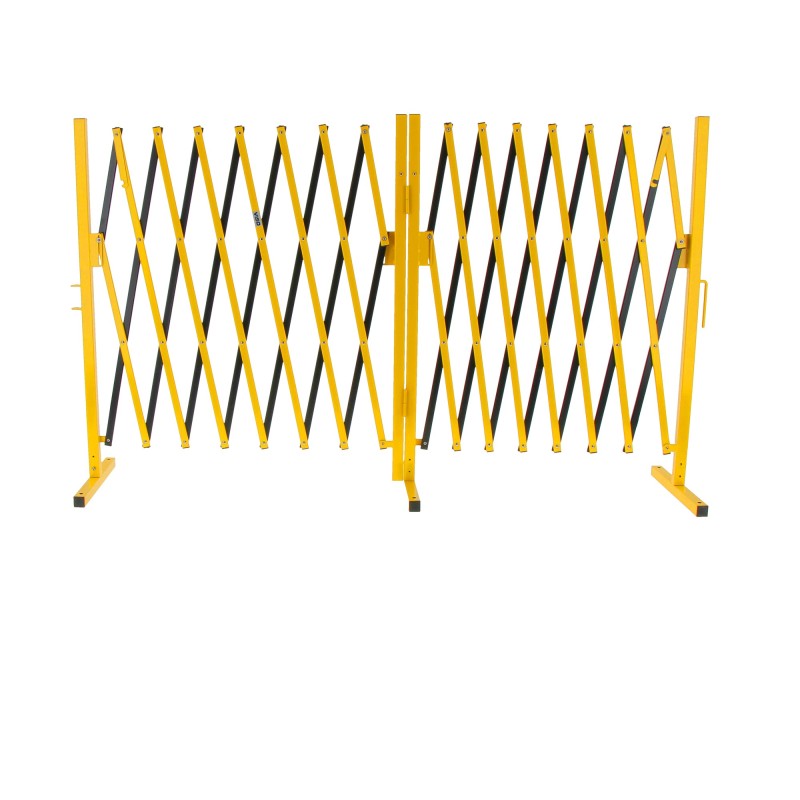 Extendable steel safety barrier