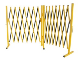 Extendable steel safety barrier