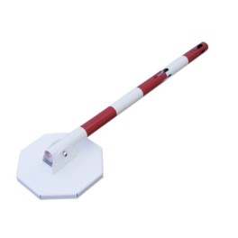 Steel bollard with base and foldable base