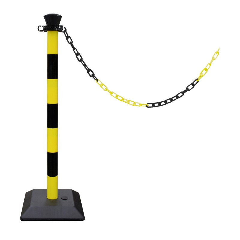 Kit 1 poteau abs monobloc avec chaine 2 m - base lestée