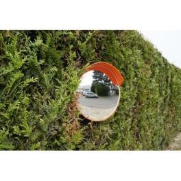 Convex safety mirror with visor