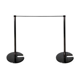 Exhibition post for elastic rope