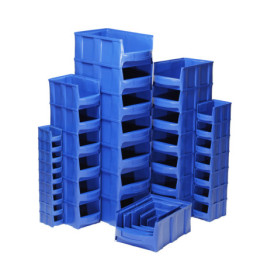 Stackable storage bin with large opening, available in sizes from 1L to 28L