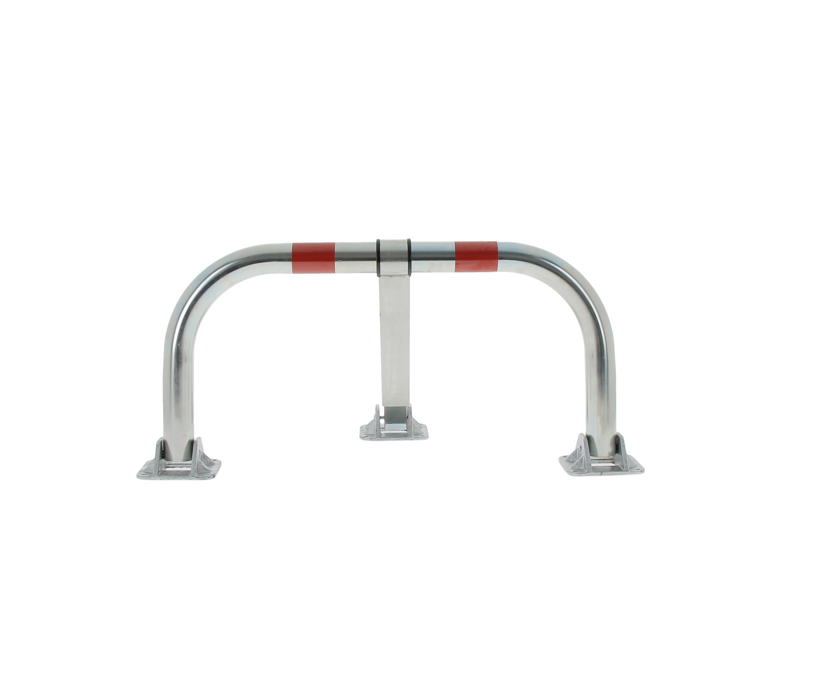High-resistance parking bollard with cast iron feet