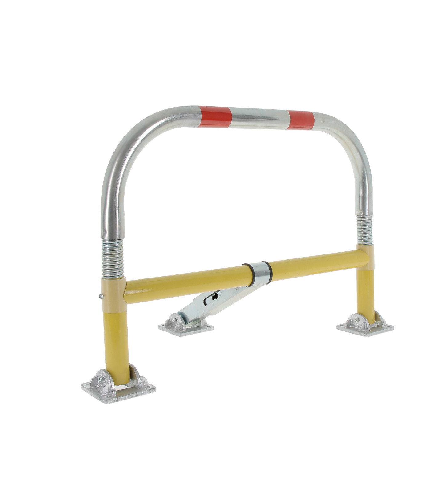 High-resistance spring-loaded parking bollard