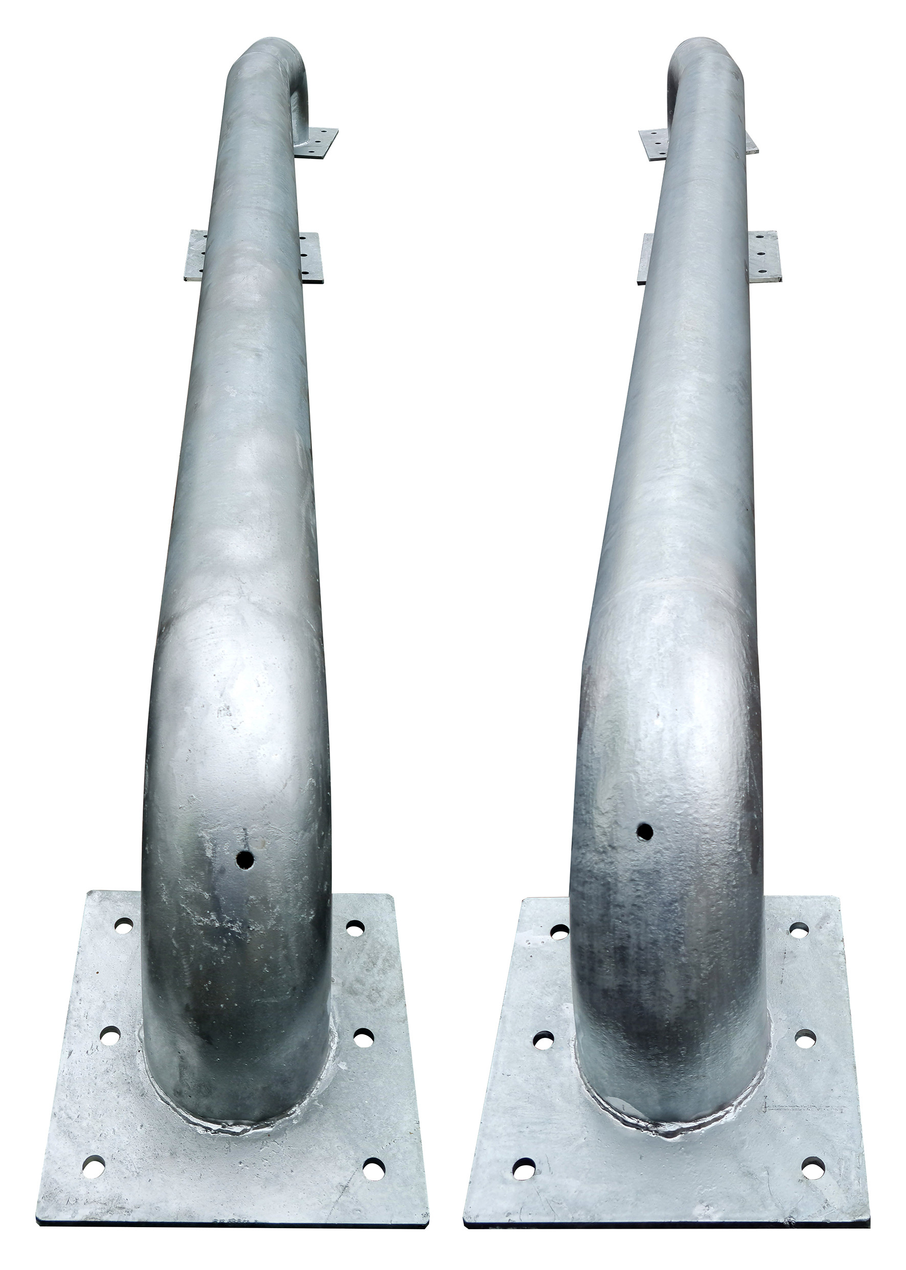 Galvanized steel loading dock wheel guides set
