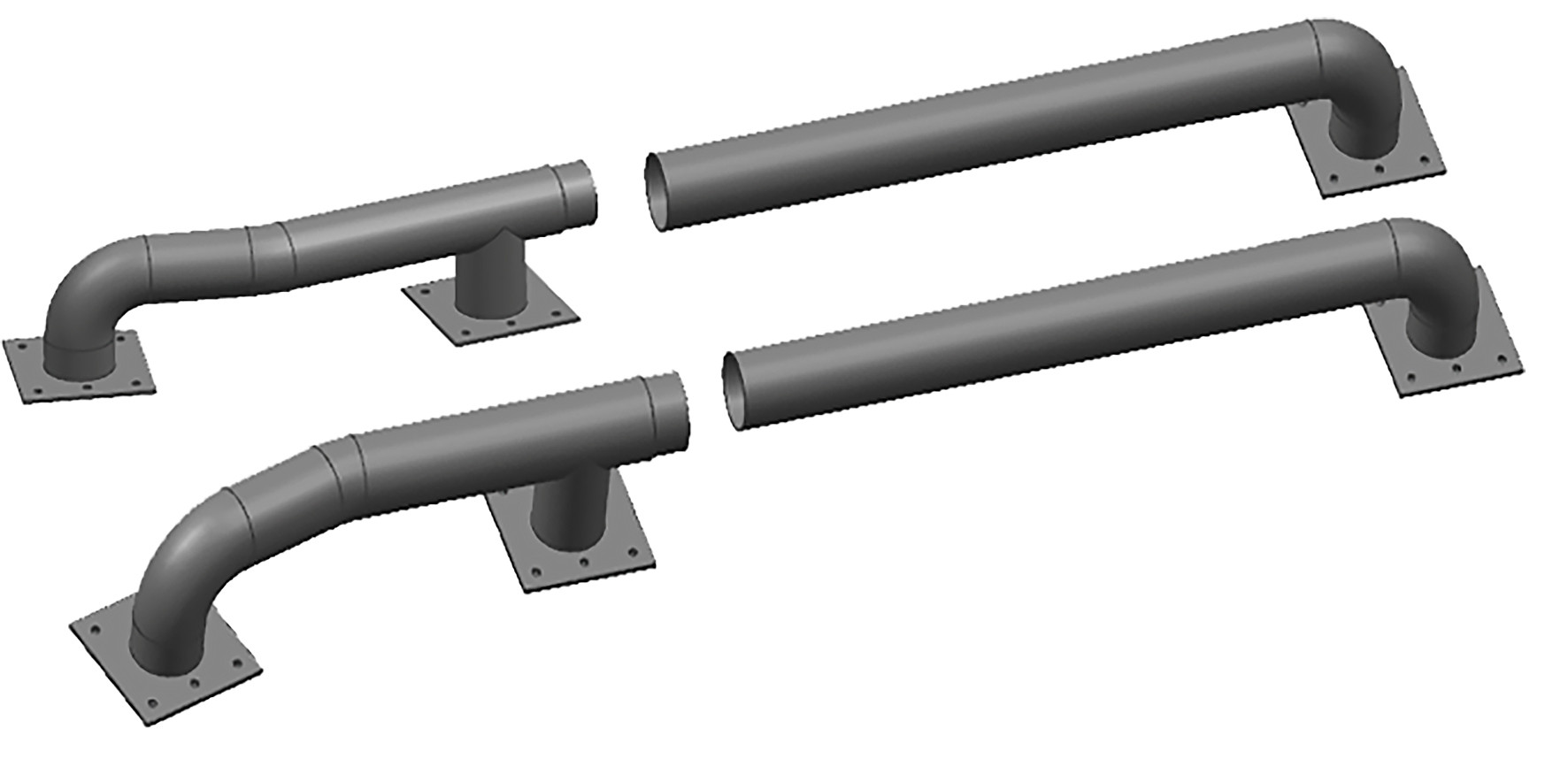 Galvanized steel loading dock wheel guides set