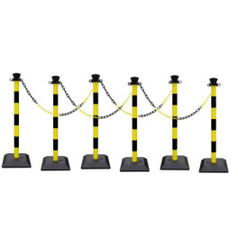 Kit 6 poteaux abs avec 10 m de chaine - base lestée