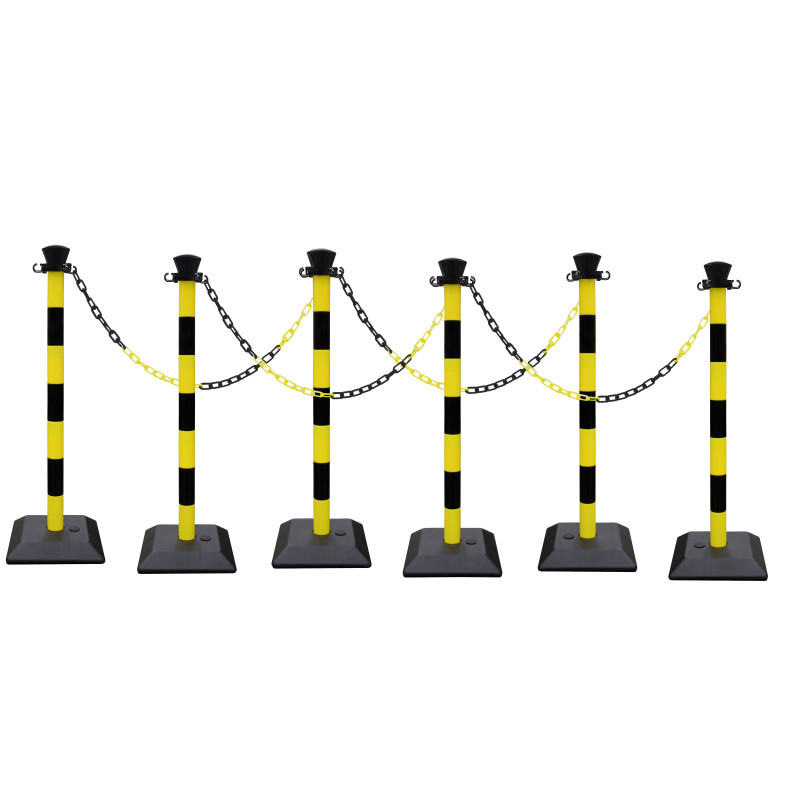 Kit 6 poteaux abs avec 10 m de chaine - base lestée
