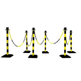 Kit of 6 poteaux abs en kit avec 10 m de chaine - base vide