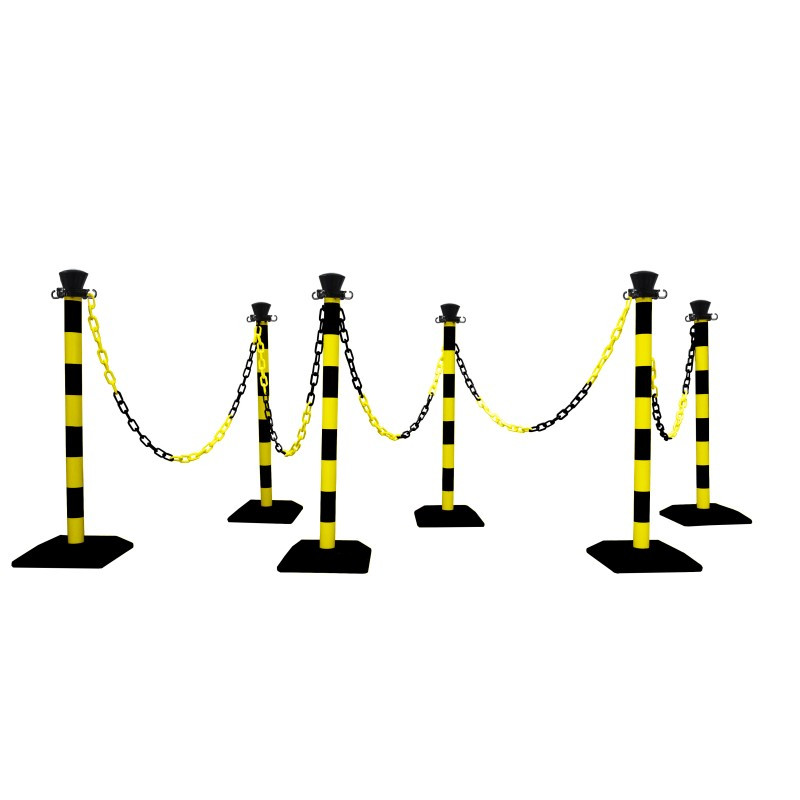 Kit of 6 poteaux abs en kit avec 10 m de chaine - base vide