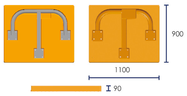 High-resistance parking bollard with rubber embedment structure