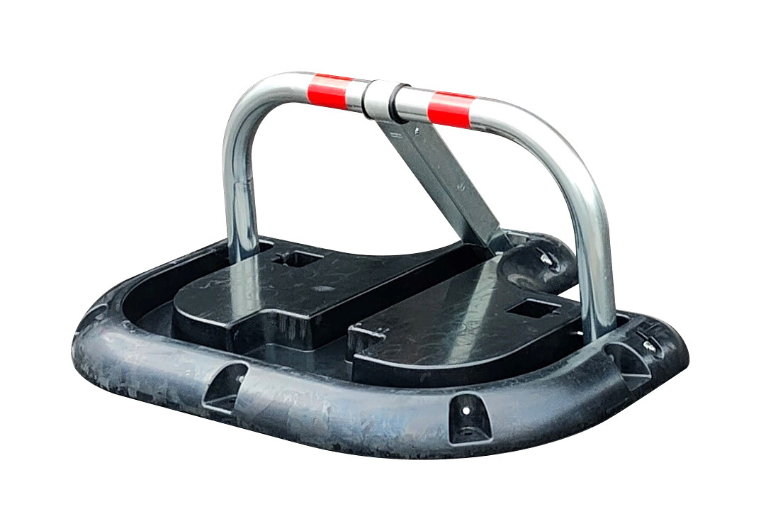 High-Resistance parking bollard with rubber mounting structure