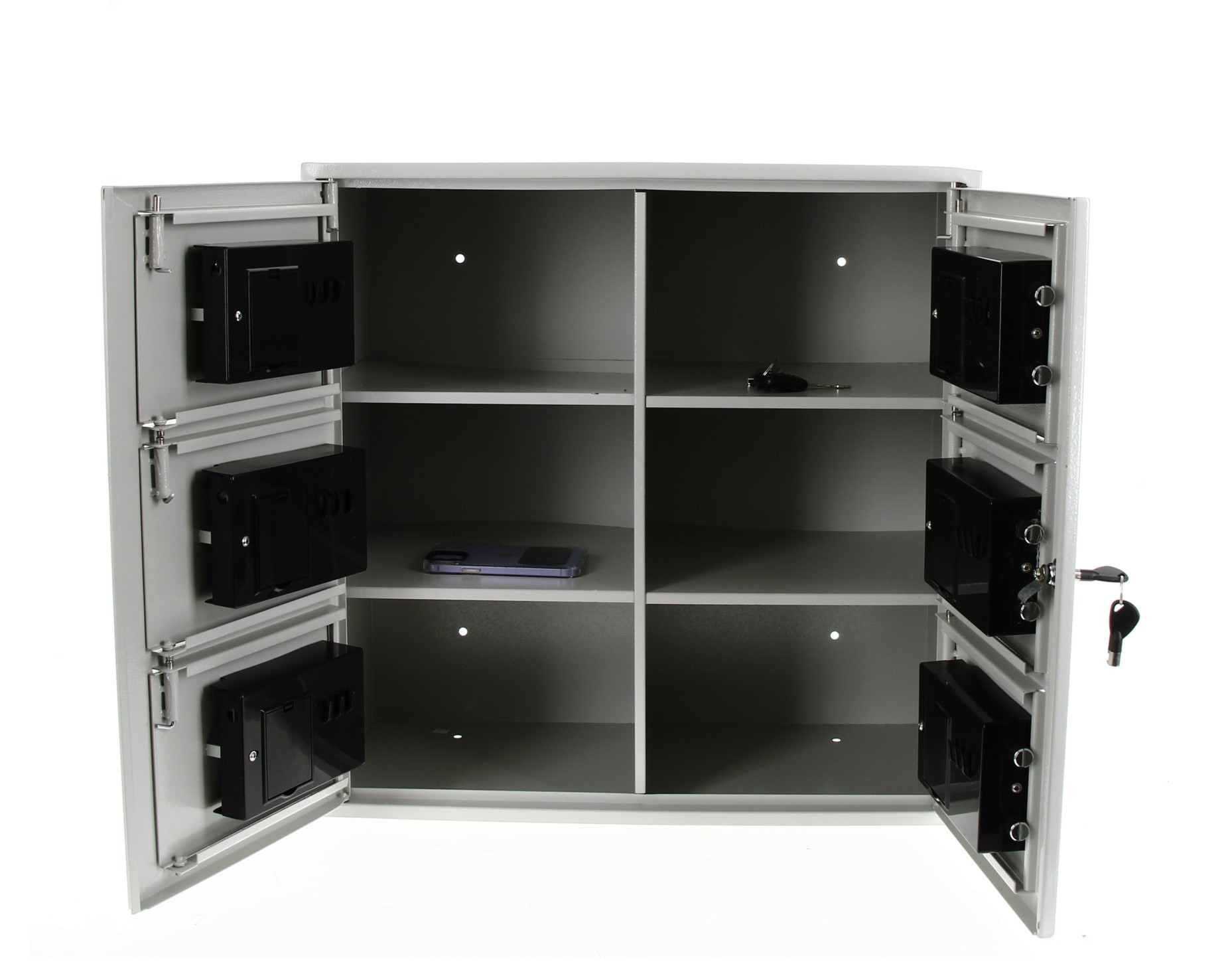 Locker for phones and personal belongings - 6 compartments
