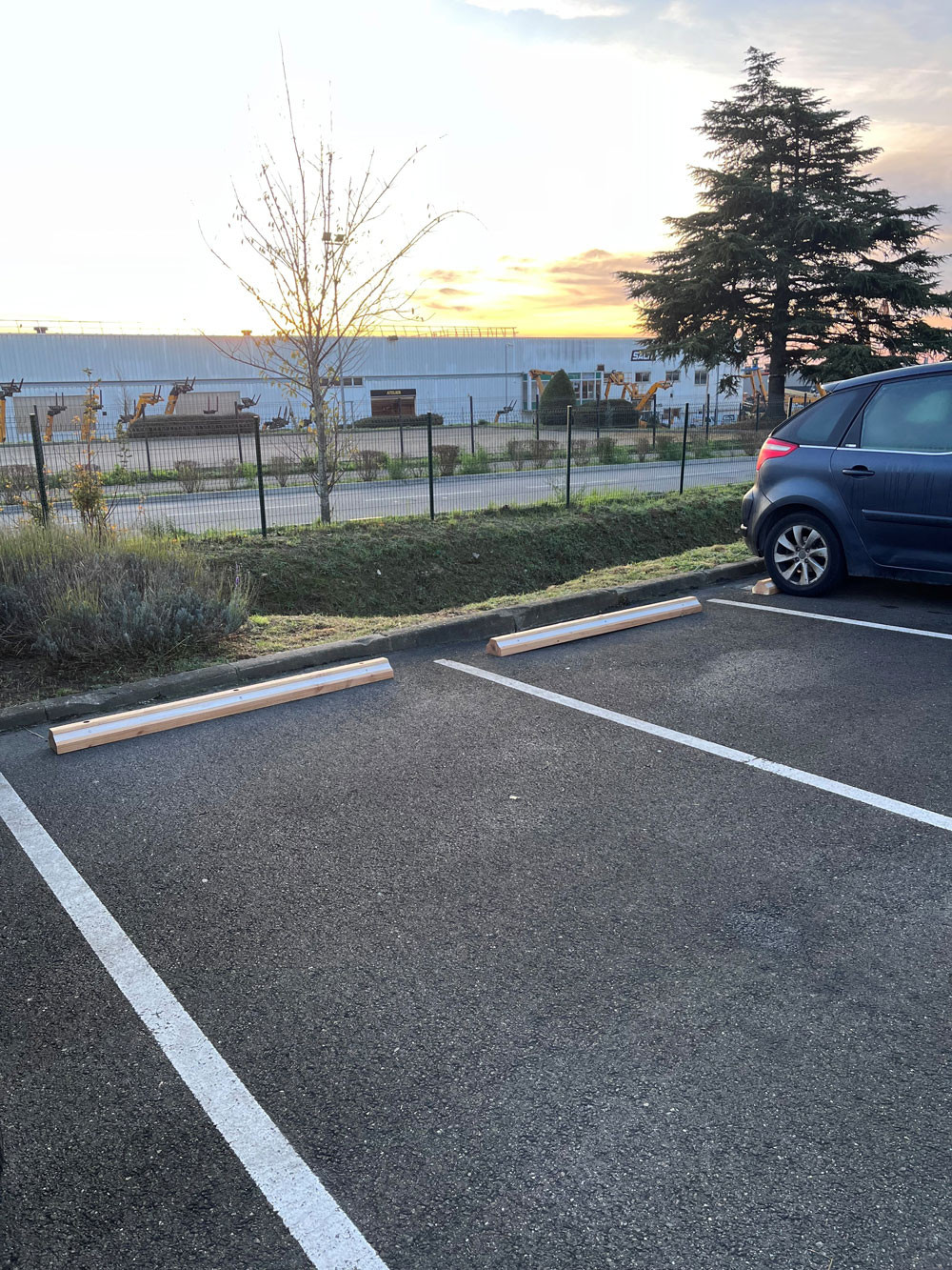 Butée de parking en bois