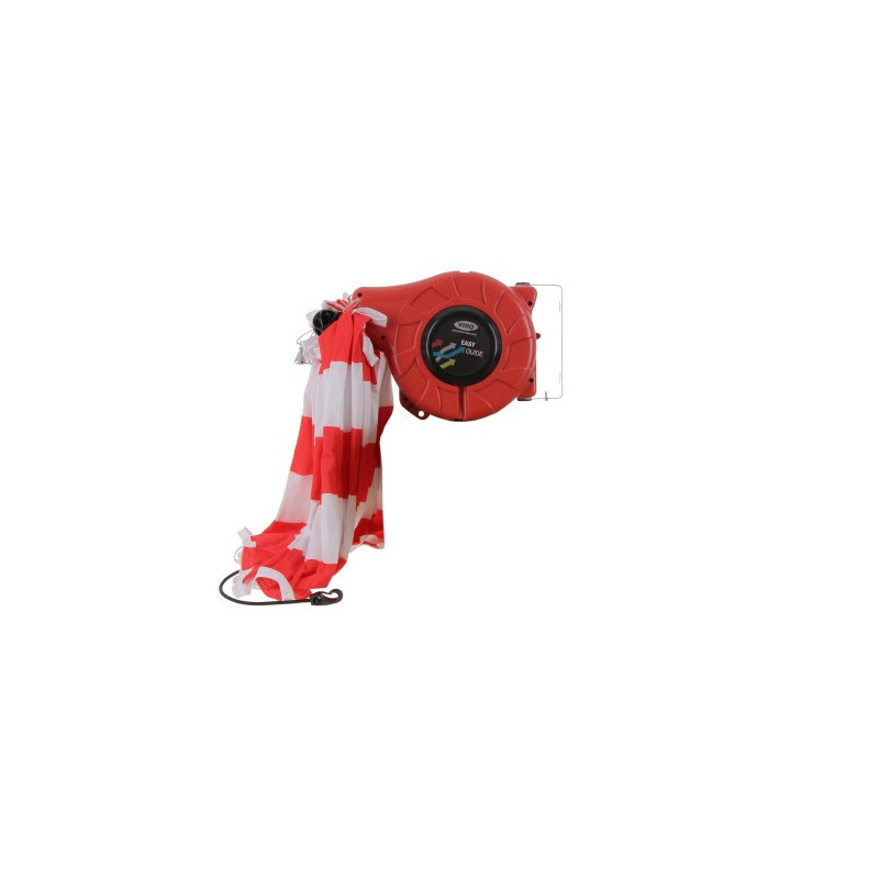 Retractable barrier reel with signaling belt