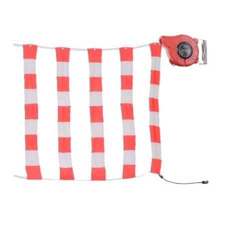Retractable barrier reel with signaling belt