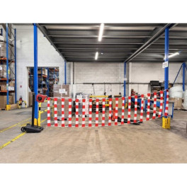 Retractable barrier reel with signaling belt