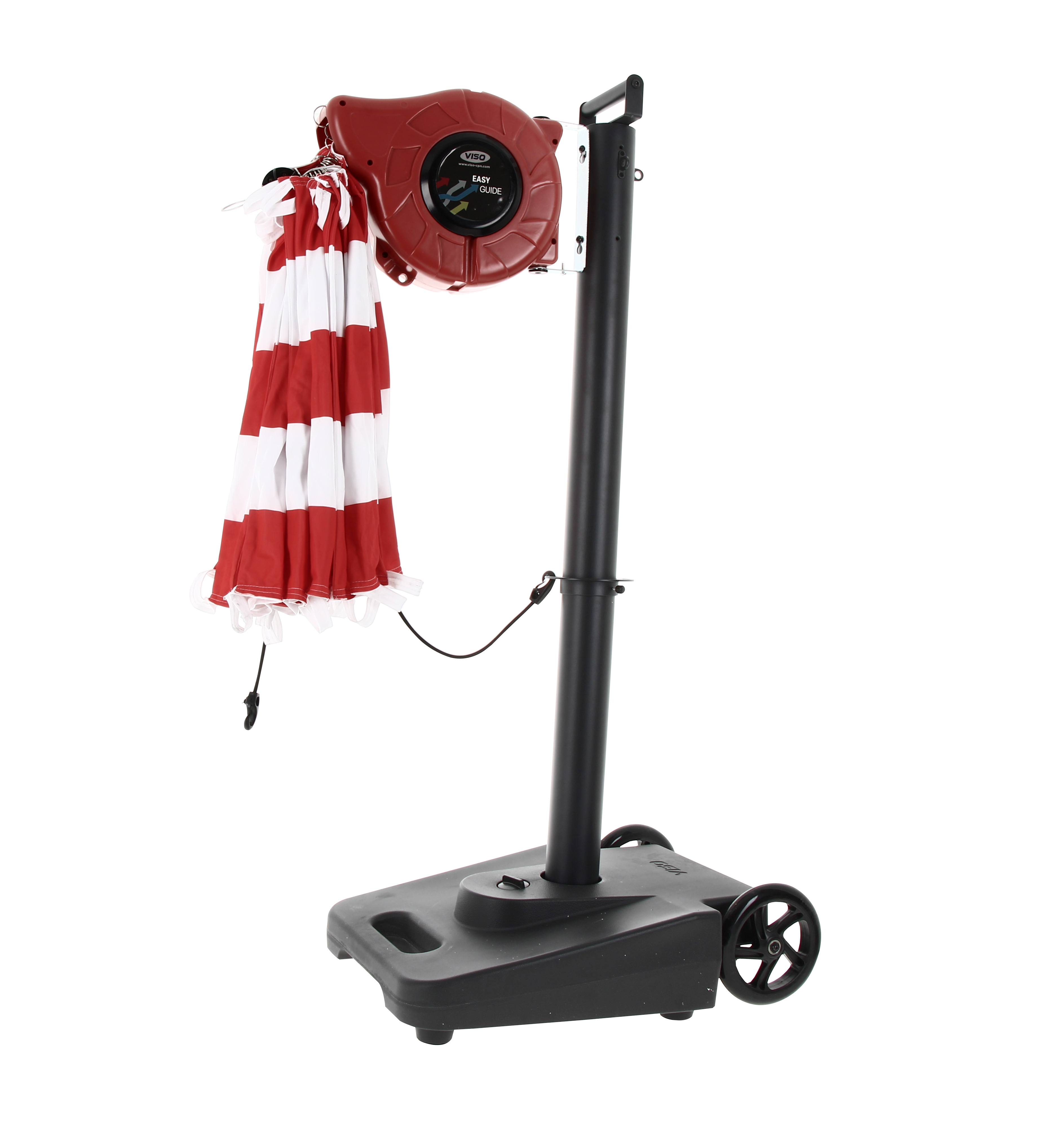 Delineation trolley with retractable signaling reel