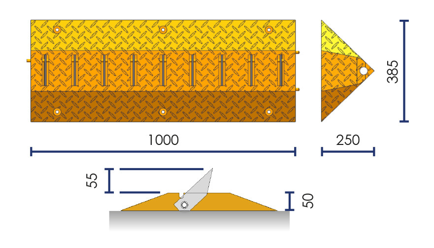 Steel anti-rollback speed bump