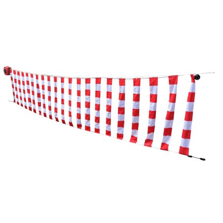 Retractable barrier reel with signaling belt