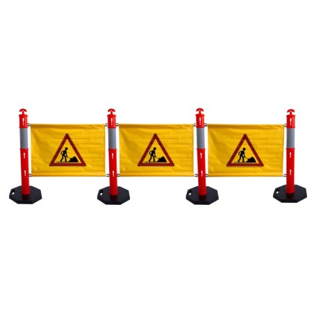 High visibility bollard with tarpaulin